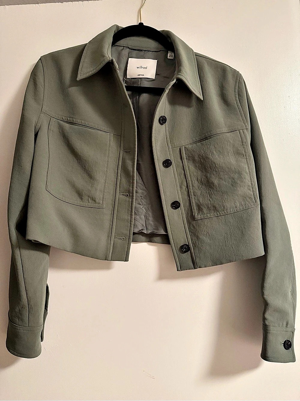 Aritzia Wilfred Cropped Little Jacket Green Size Small